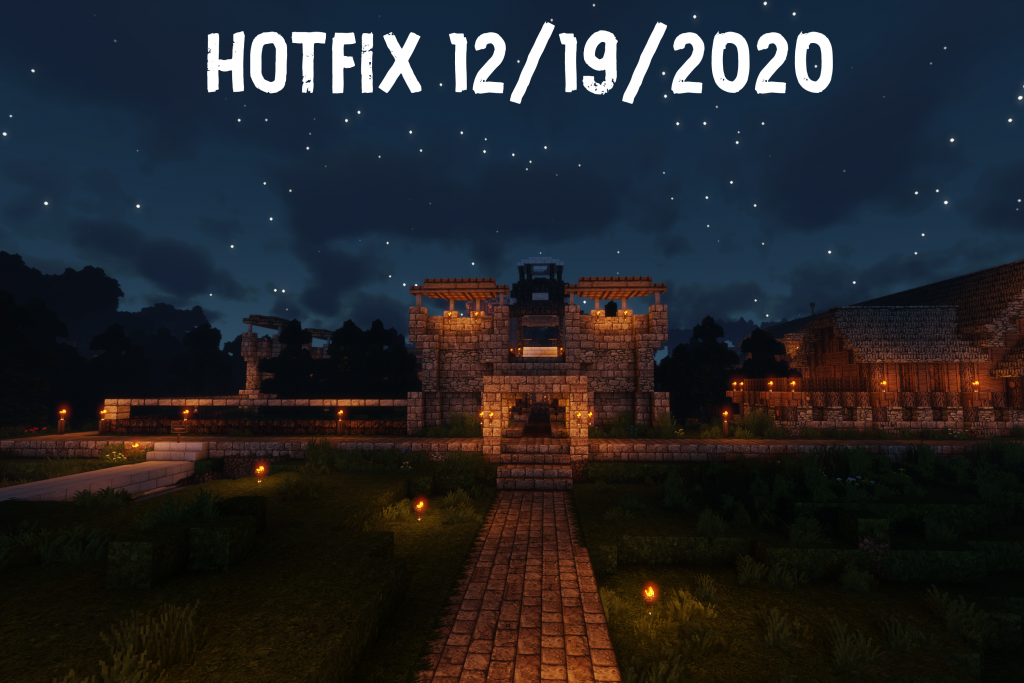 Hotfix 12/19/2020